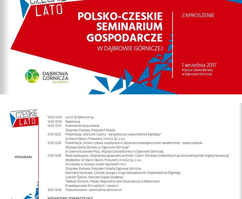 Polsko- czeskie seminarium gospodarcze już 1 września!